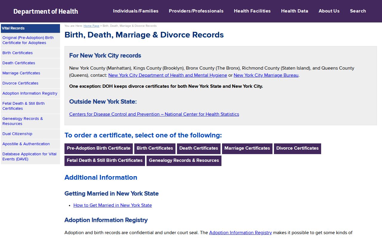 Auburn resident lookup New York vital-records service